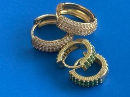 Luxus Elegante Duo Ohrschmuck Ohrstecker Farbe: Gold