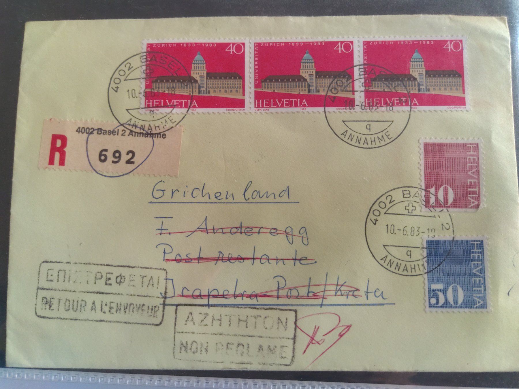 Couverts & Versandtaschen: Ersttagsumschläge und Briefsachen – Gebraucht aus Basel von Basler_bieter 7