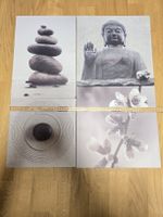 Zen Bilder Set 4-teilig, Leinwanddruck, Wanddeko
