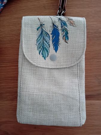 HandyTasche mit Band Trend neu mit Federprint beige