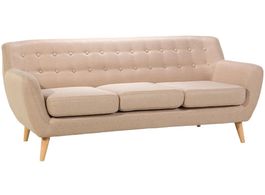 3-Sitzer Sofa beige / hellbraun (Stoff Beige) MOTALA