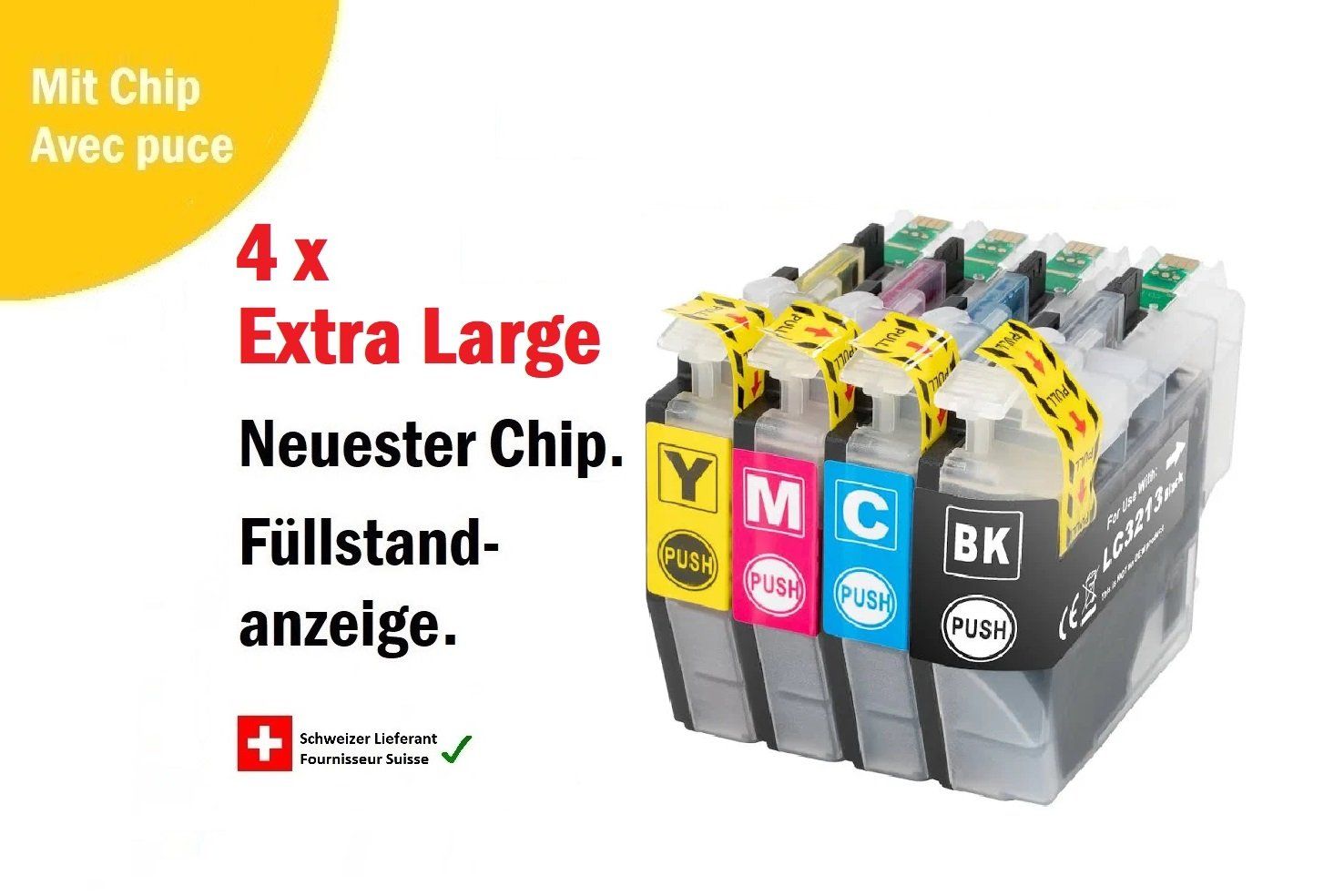Brother Druckerpatronen & Toner: LC-3213 XL LC-3211 XL – komp. Drucker-Patronen Brother (1x4) – Neu und originalverpackt aus Hinwil von Sevenshop