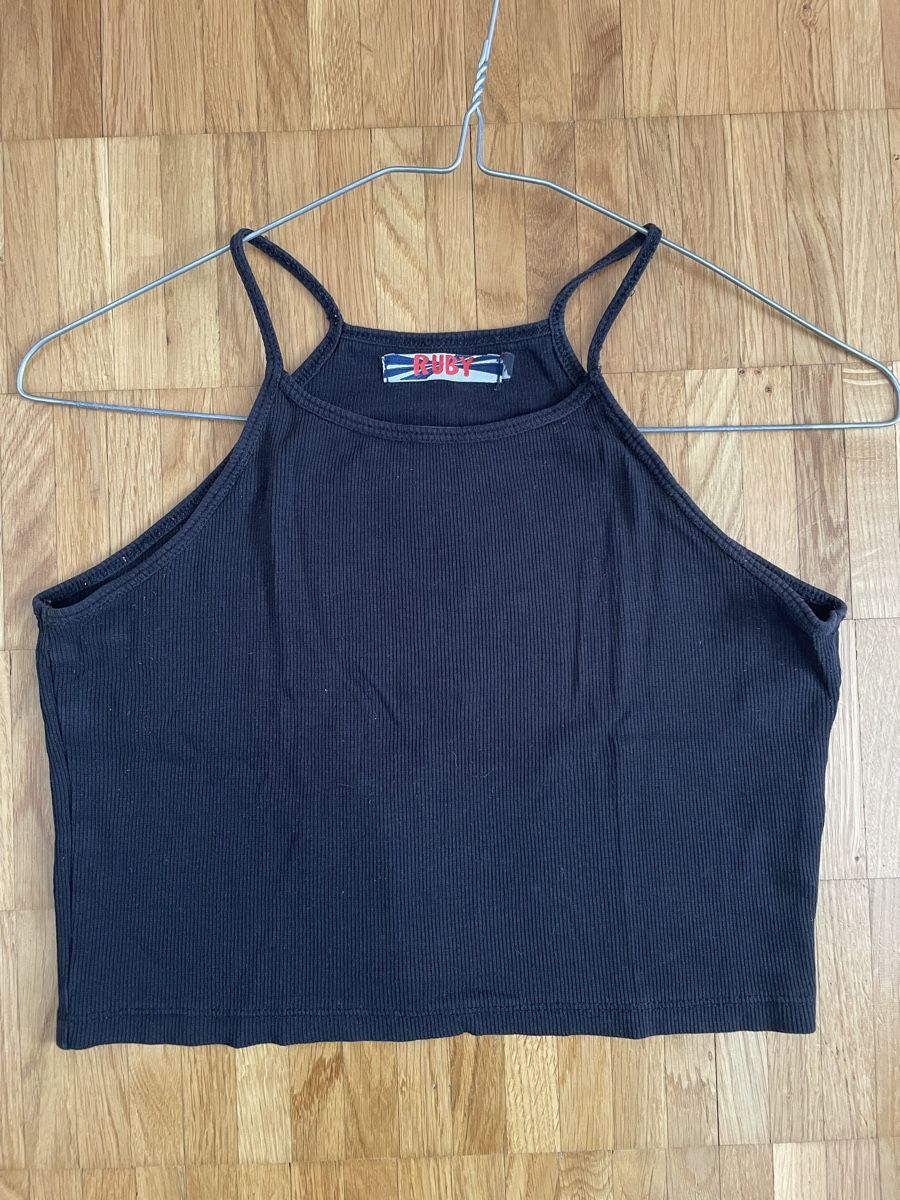 Camicette, T-shirt & Top: Top court noir – Usato da Pont-de-la-Morge (Sion) venduto da hel_bh28