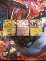 3 Pokemon EX Karten Pikachu Sylveon Salamence 30th Set