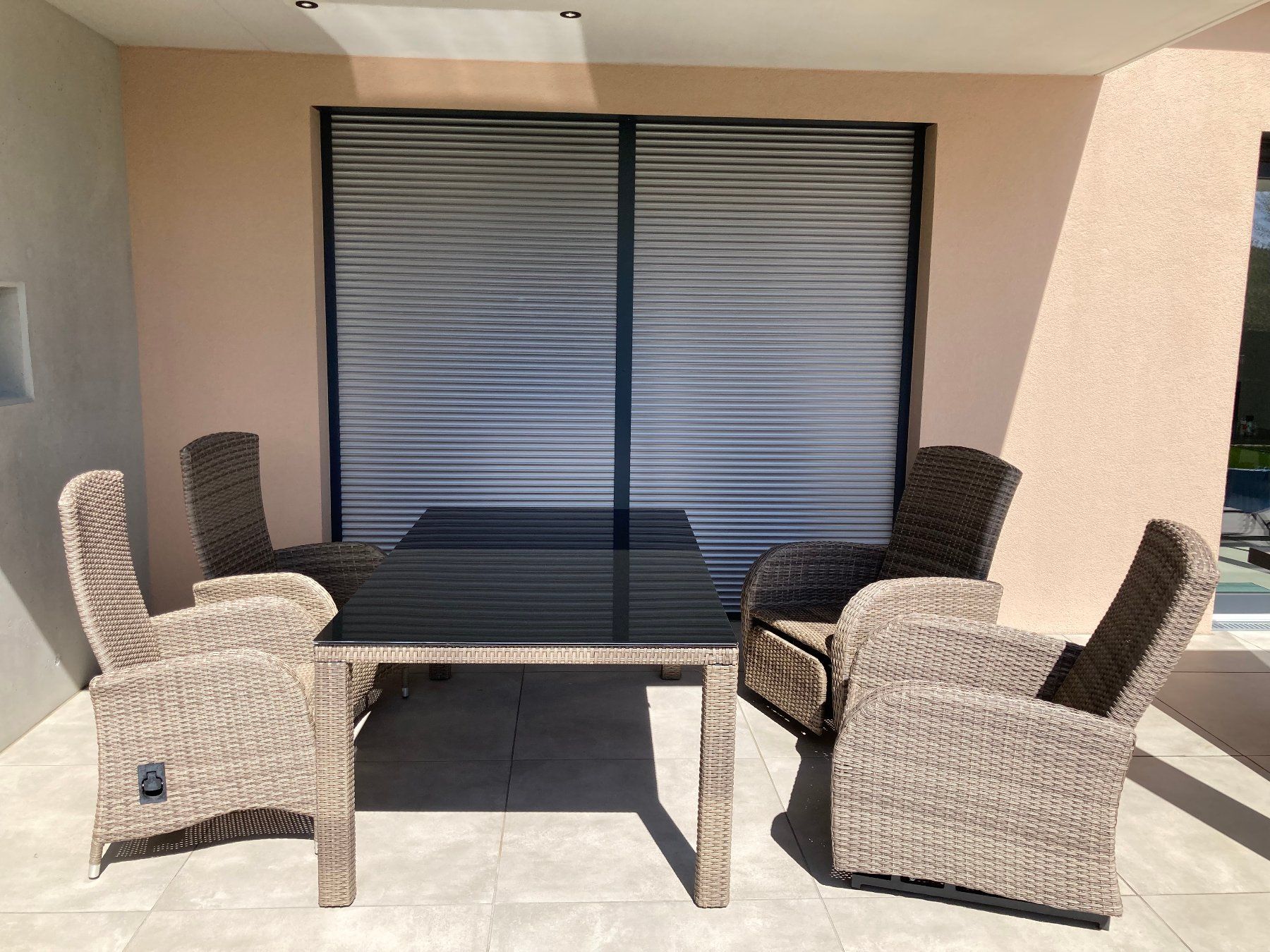 Set di tavolo e panche: Premium Gartenmöbel Set Ploß Rabida Diningtisch + 4 Sessel – Usato da Büsingen venduto da aue_2mh6