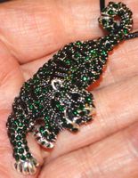 Brosche oder Halskette K-1424D – Tiger - Emaille & Strass Gr