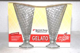 2 Bormioli Rocco Eiscreme+Milchshakes-Becher Glas (27cl)