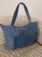 Jeans Stofftasche Upcycling Unikat Sommer Shopper neuwertig