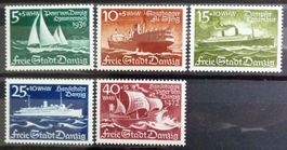 DANZIG 1938: Serie Winterhilfswerk, Schiffe, *