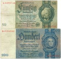 Deutschland 50 Mark 30.03.1933 + 100 Mark 24.06.1935