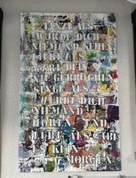 Gemälde Text Motiv bunt mit Herz Grösse 160x100cm