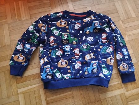Next Pullover Weihnachtsmotiv blau Grösse 122 6-7 Jahre