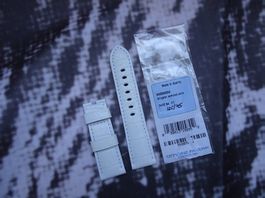 *NEU* Panerai Alligator Lederband 24/22 BA 125/75 *White*