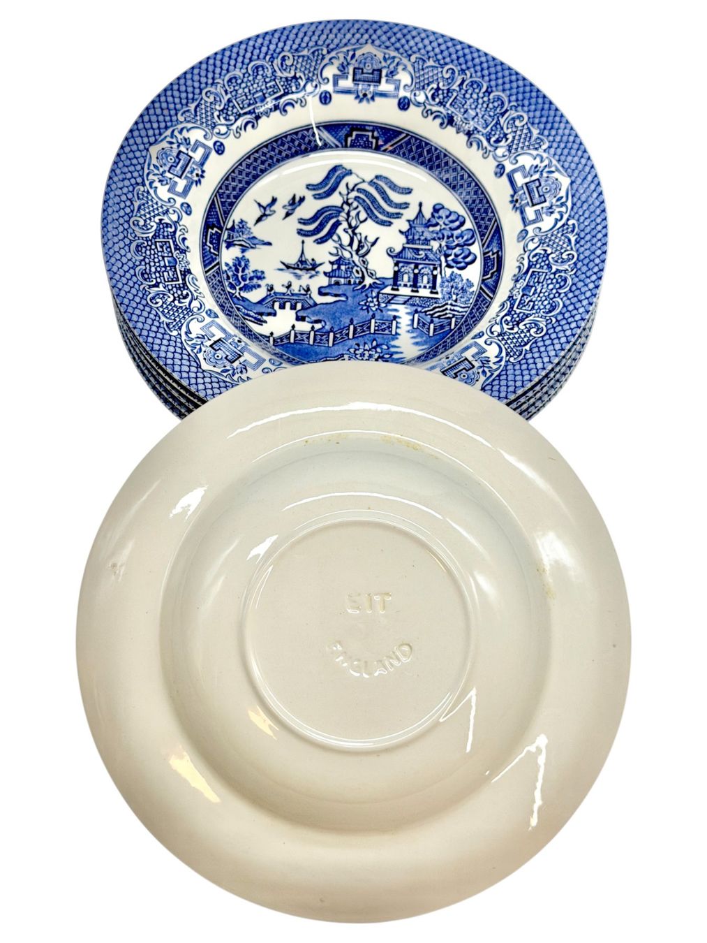 Set di piatti: 6 assiettes soupe English Ironstone Tableware LTD. EIT bleu – Usato da Morges venduto da 1tiquaire 8