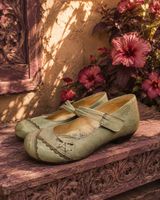 Brako Ballerinas Spangenschuhe Spangenpumps  grün oliv  39