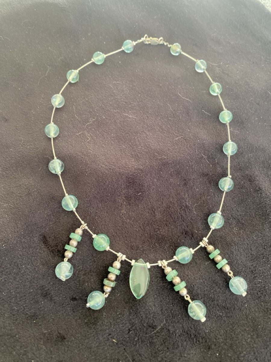 Catenine: Silberhalskette 925 mit grünen Jade – Usato da Läufelfingen venduto da Alles_Garantie 1