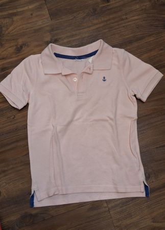 Polohemd rosa Grösse 110 Anker-Applikation