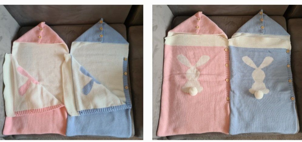 Decken: Baby Kuschelsack-Decke Häsli mit Bommel – Neu (gemäss Beschreibung) aus Winterthur von bibummi 1