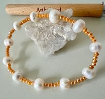 Echt Perlenarmband mit irisierenden Glasperlen - Unikat