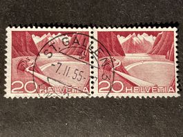 Schweiz 1955 Paar Stausee 20 Vollstempel ST.GALLEN 3 7.II.55