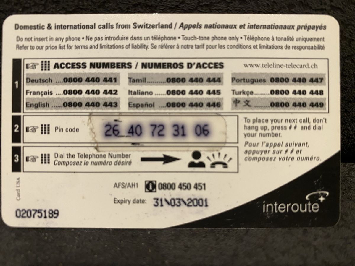 Telefon- & Taxkarten: Teleline – Gebraucht aus Lausanne von babacard10 1
