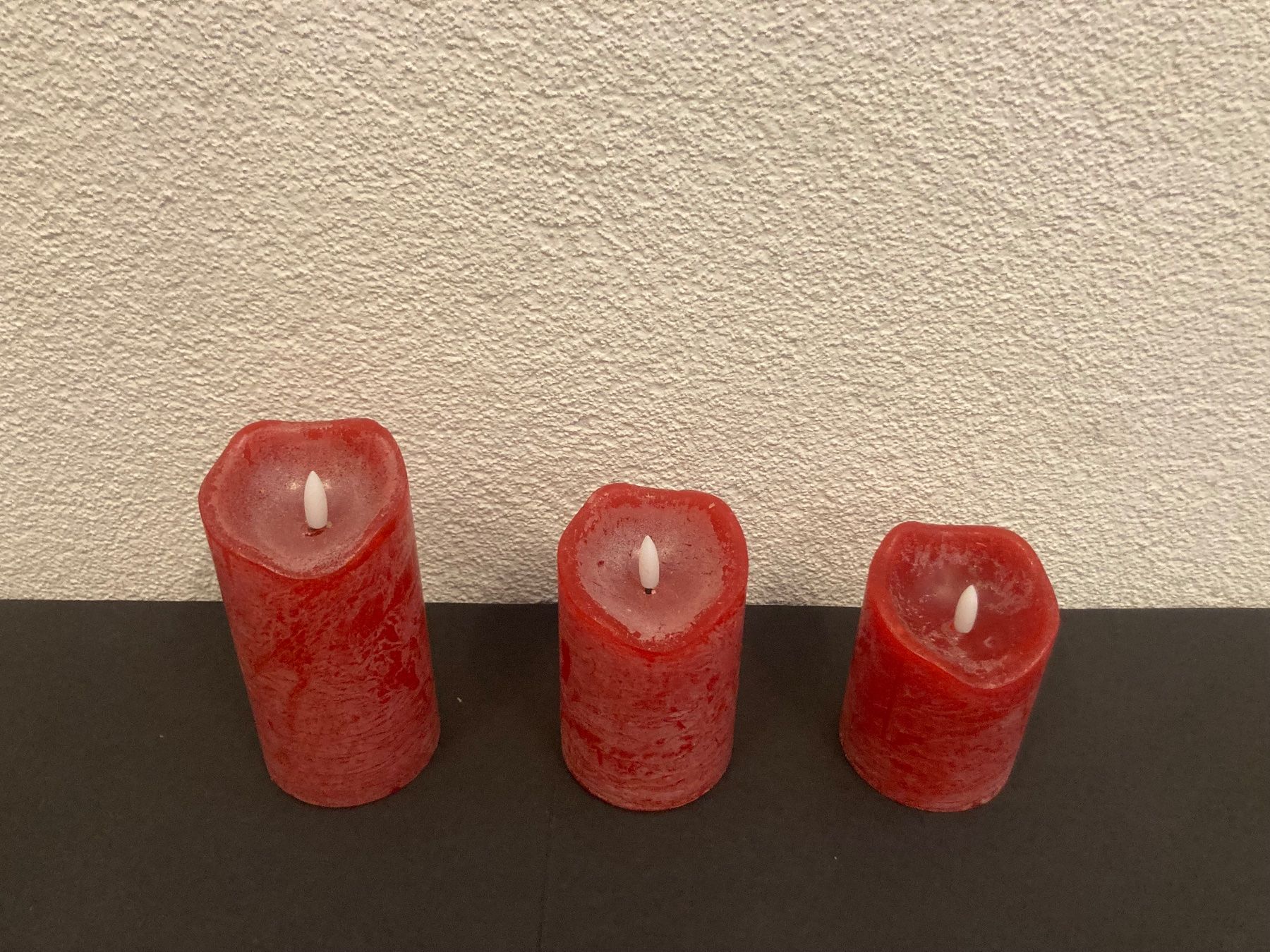 Candele: LED Echtwachs-Kerzen-Set, 3 Stück, mit  Timerfunktion, rot – Nuovo e nell'imballaggio originale da Neuenhof venduto da jorogo 1