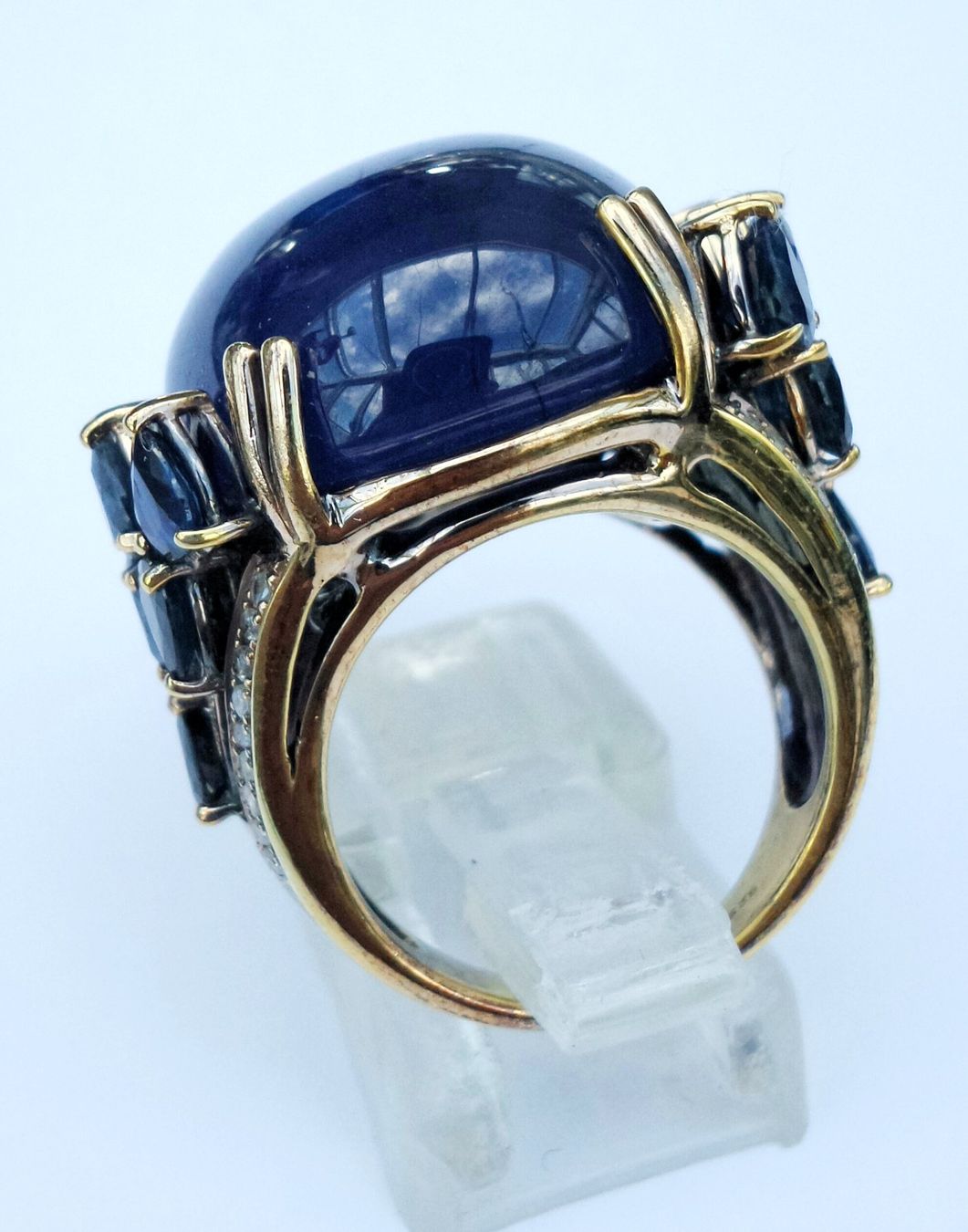 Anelli: Damenring Saphir & Chalcedon Silber vergoldet – Nuovo (secondo la descrizione) da Zürich venduto da Bieter04 6