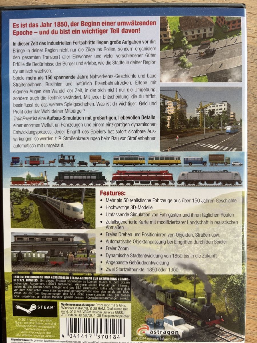 Giochi: Train Fever PC Game - Simulation – Nuovo (secondo la descrizione) da Gebenstorf venduto da pas_9p6b 1