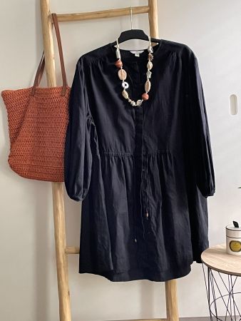 🍂🫠🍂 Neuf, Robe lin-coton noir "H&M" L-XL