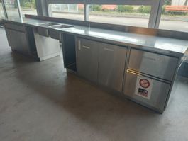 Edelstahlspültisch mit Doppelbecken 459x70xH90cm Gastro
