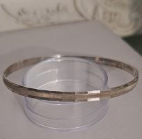 SILBER ARMREIF 6.2cm innen INTAGE MIT SCHÖNEM. GLanz.SCHLIFF