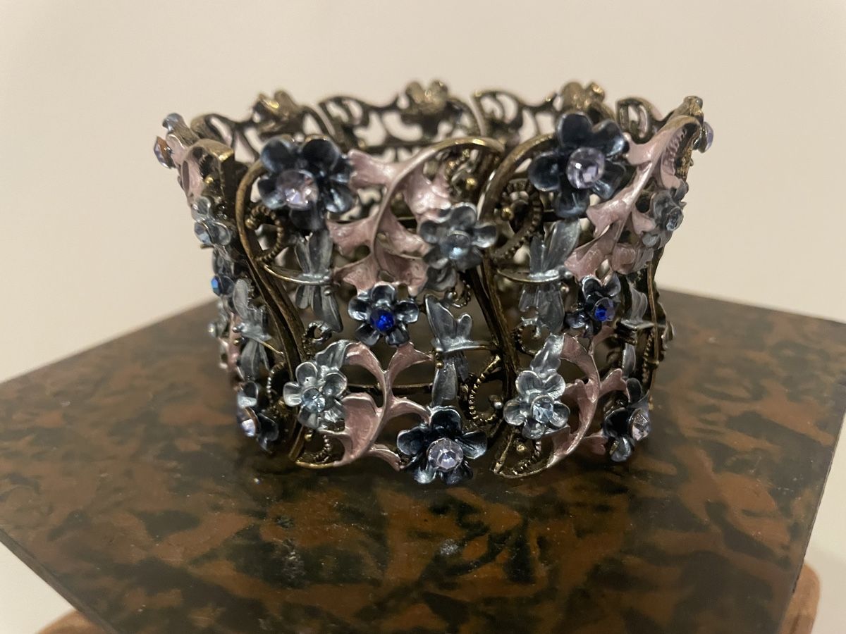 Bracciali & Braccialetti: Vintage Armband Blümchen-Design mit Strasssteinen – Usato da Volketswil venduto da rubin74 3