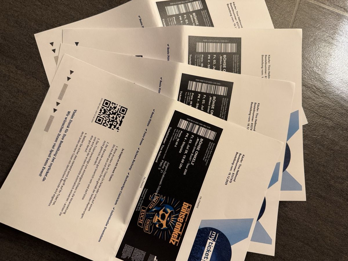 Biglietti: Onkelz in Frankfurt – Nuovo e nell'imballaggio originale da Otelfingen venduto da tin_k2cw