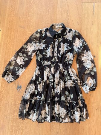 IVIVI Chiffon Blusenkleid m. Blumenprint Gr.M