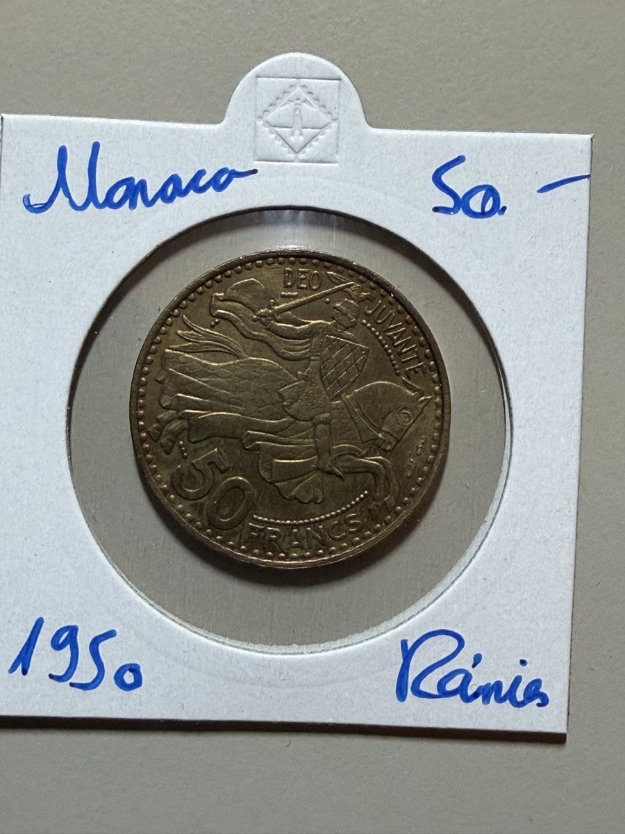 Tutti le monete: Monaco - 50 francs - 1950 - Rainier  – Usato da Payerne venduto da Mike1682