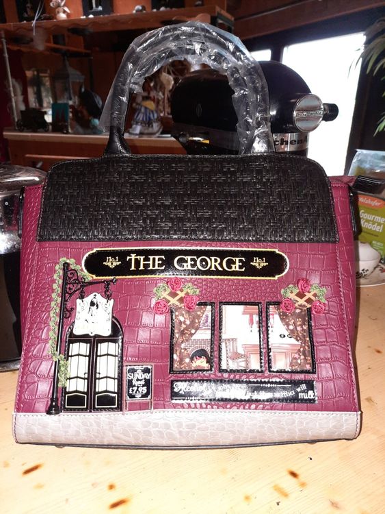 London Geschenk Tasche Canvas - 40x35cm Doppelseitig Bedruckt Vintage Design