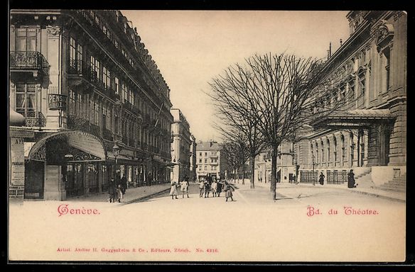Cartoline postali: AK Genève, Bd. du Théâtre – Usato da Berlin venduto da bartko-reher