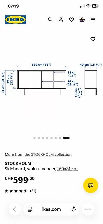 Cassettiere: IKEA STOCKHOLM sideboard – Usato da Zug venduto da lou_nx8t 2