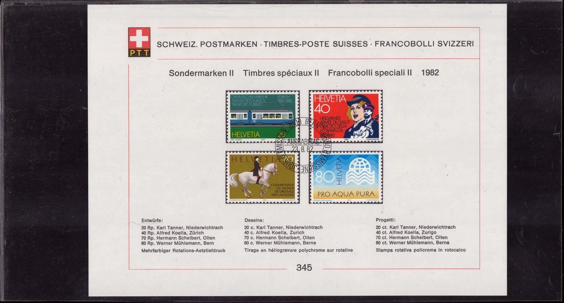 Tutti i francobolli: 1982 Satz Ersttags gestempelt – Usato da Eggersriet venduto da stamp303
