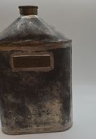 Alte Benzin Flasche, Metall, Dekoration 1950er Jahre