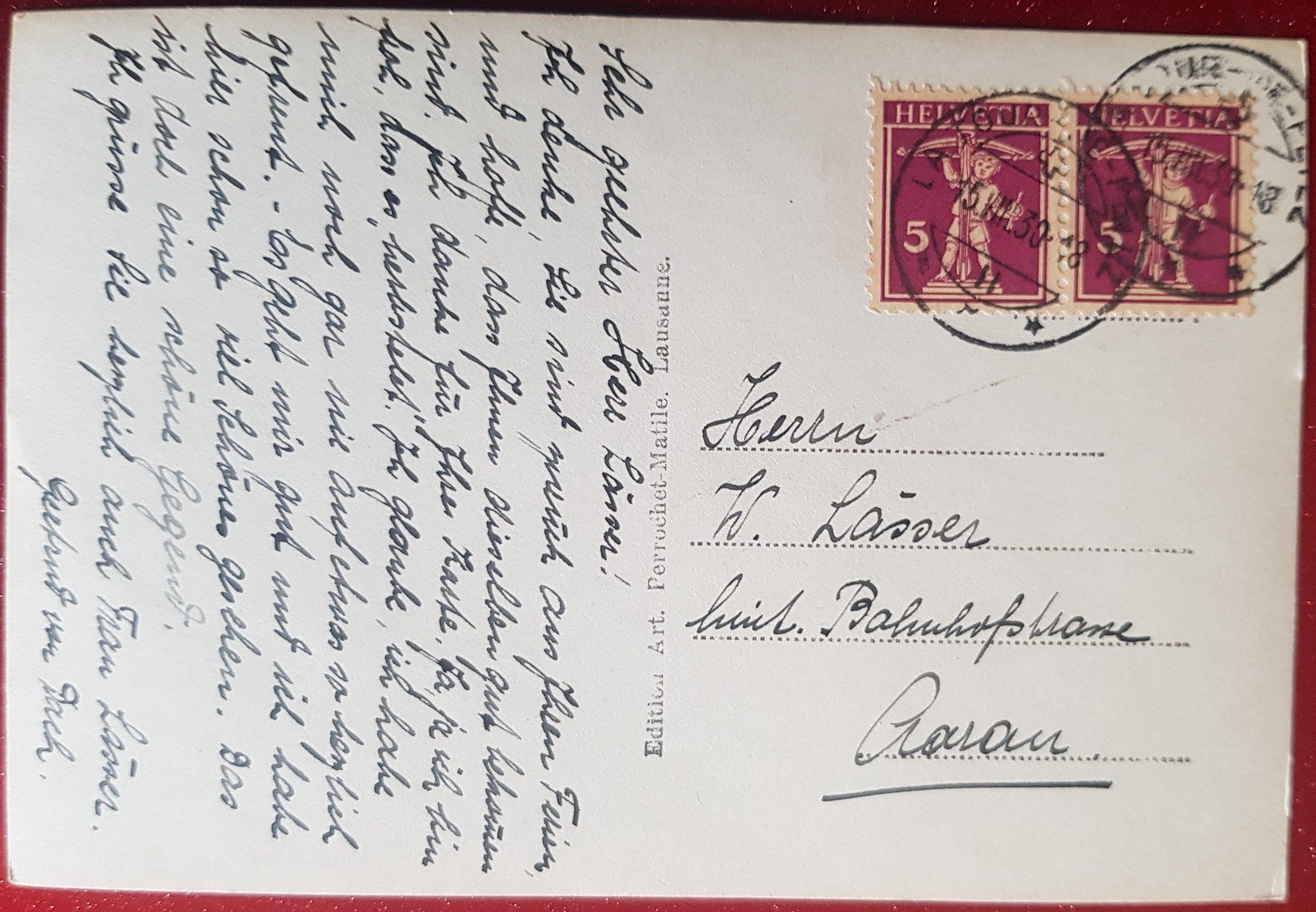 Ansichtskarten: Les Pleïades Panorama 1930 – Gebraucht aus Melchnau von  1