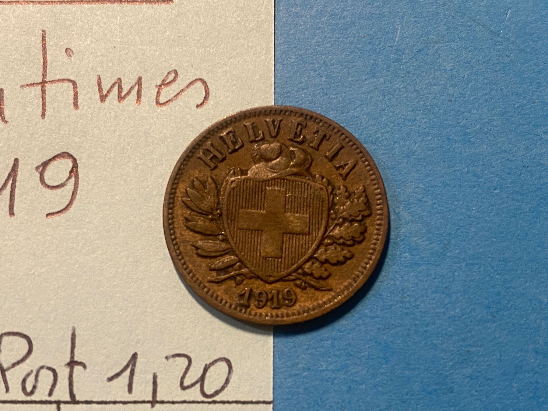 Tutti le monete: SUISSE : 2 CENTIMES 1919 – Usato da genève venduto da GEnumist 1