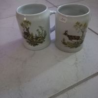 2er Set  Bier Krug mit Reh-Motiv, sehr schöner Zustand.