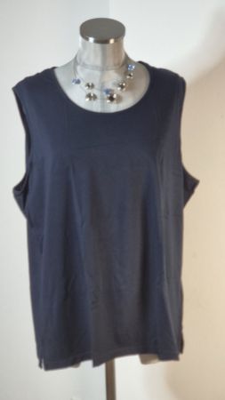 neuw. XL 48/50 WALBUSCH ärmelloses SHIRT TOP Viskose d'blau