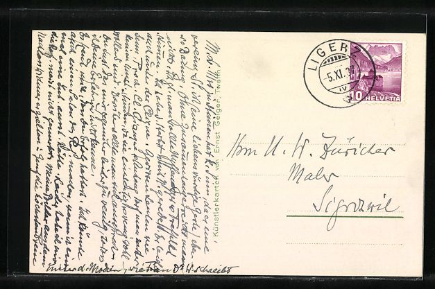 Cartoline postali: Heiligenschwendi, Blick auf den Niesen – Usato da Berlin venduto da bartko-reher 1