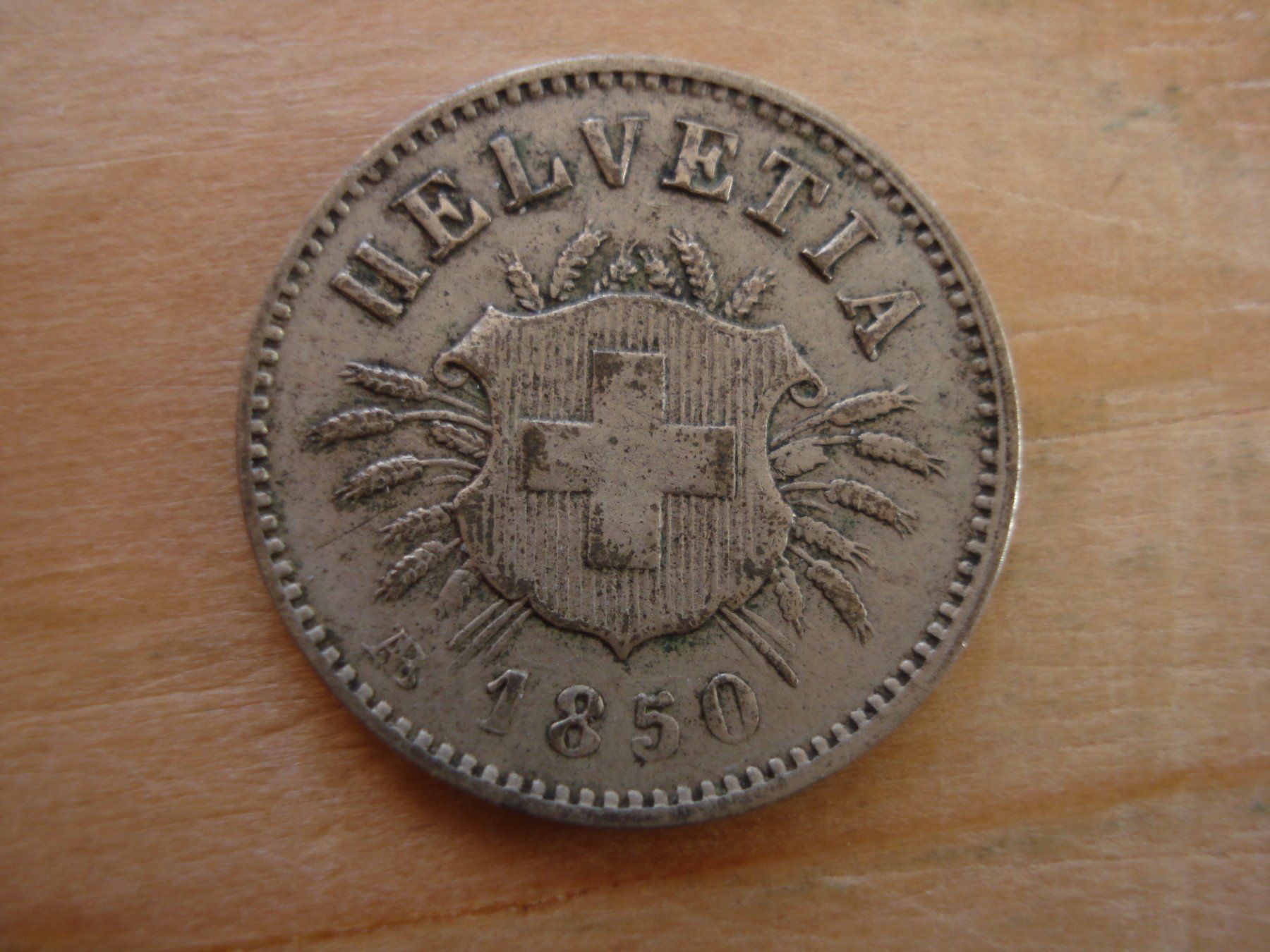 Tutti le monete: (P2) 5 Rappen 1850  AB – Usato da Erlach venduto da Net-Coins