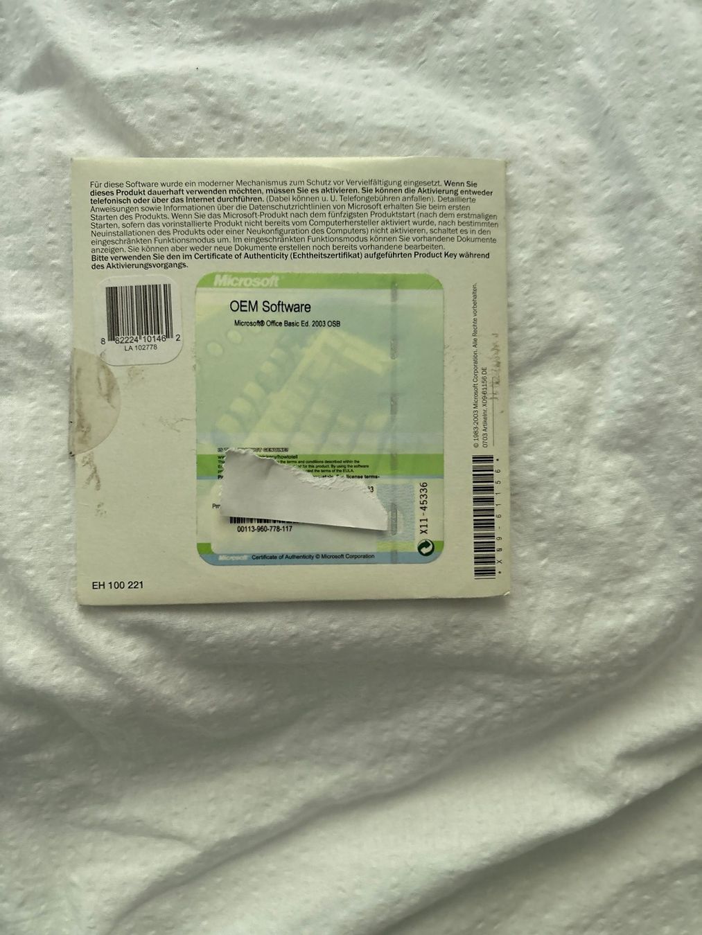 Microsoft Software: Microsoft Office Basic Edition 2003 CD-ROM – Gebraucht aus Dietikon von Lidija0 1