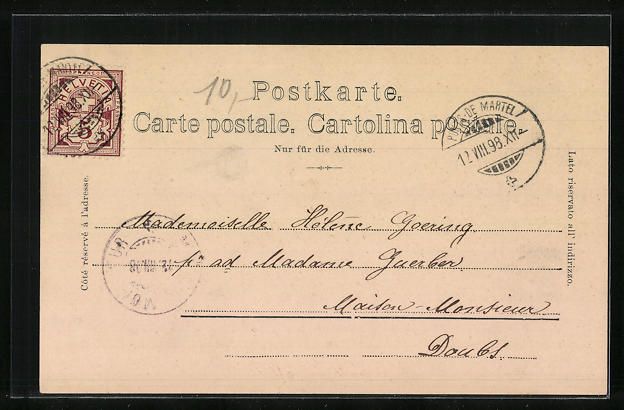 Cartoline postali: AK Ponts-de-Martel, Panorama, 1899 – Usato da Berlin venduto da bartko-reher 1