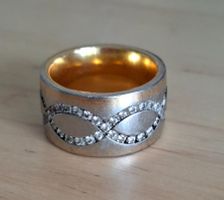 Kado Ring Edelstahl mit Steinbesatz Grösse 55