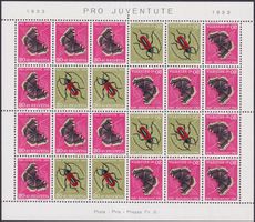 1953, JOZ41 (PJ-Kehrdruckbogen) postfrisch **, Kat: 550.-